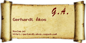 Gerhardt Ákos névjegykártya